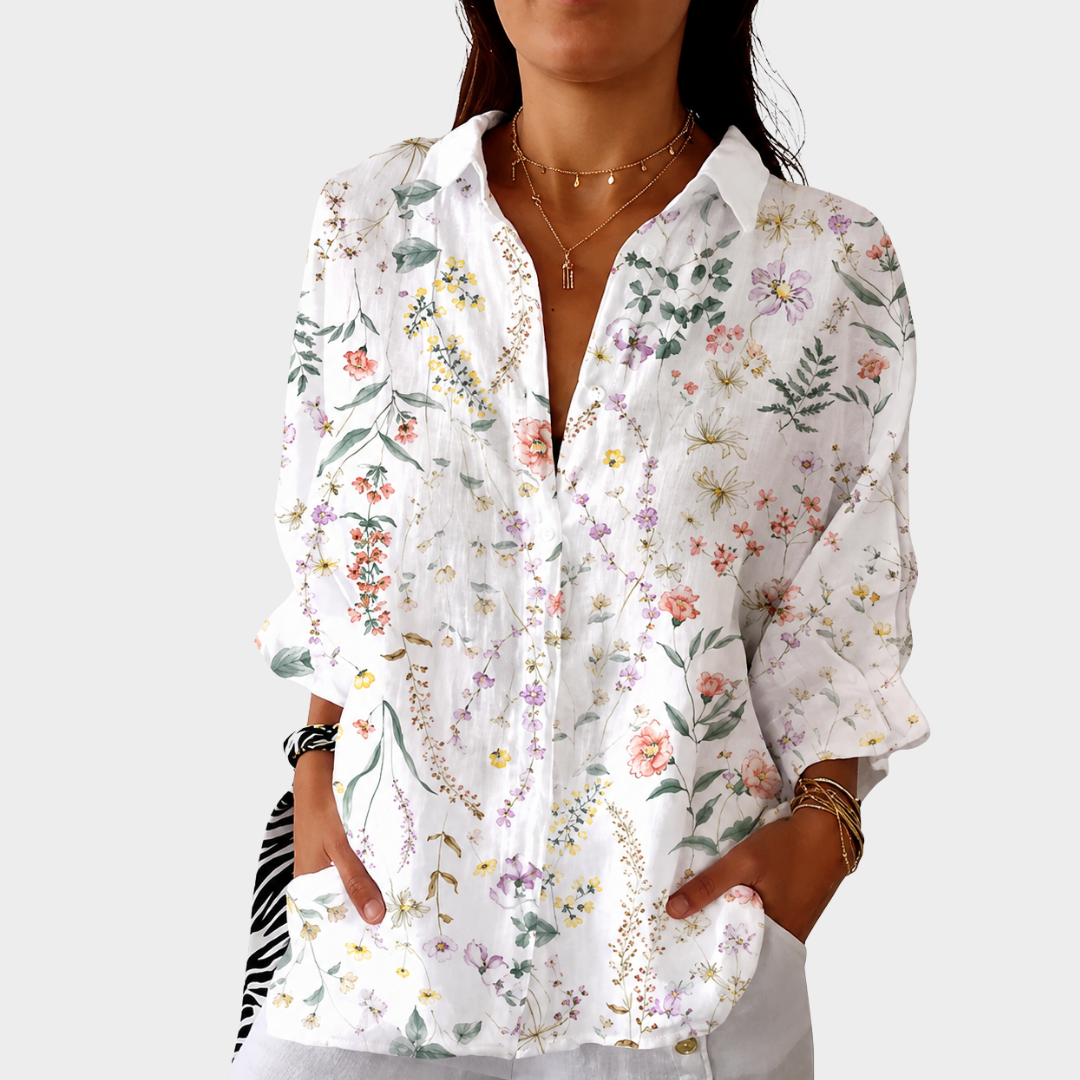Lightweight Blouse with Colorful Print