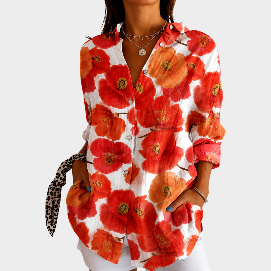 Lightweight Blouse with Colorful Print