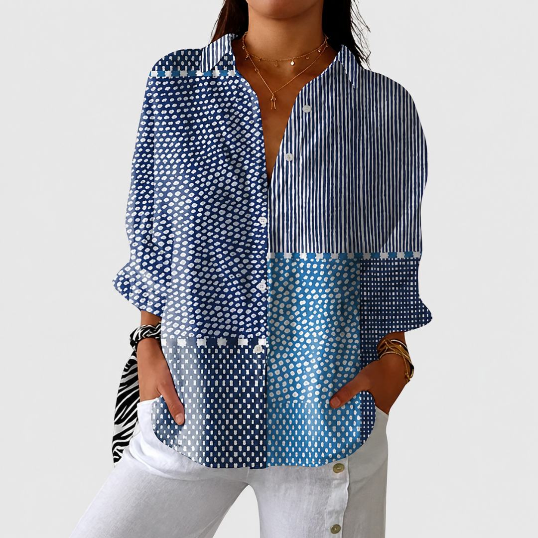 Light Blouse with Colorful Print